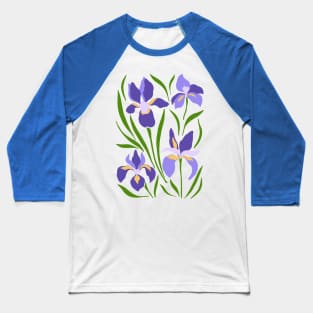 Purple Iris Flowers Baseball T-Shirt